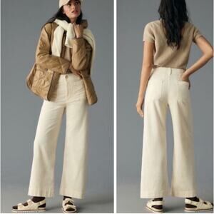 Maeve The Colette Corduroy Wide-Leg Full Length Pants Women’s 20W Cream NEW